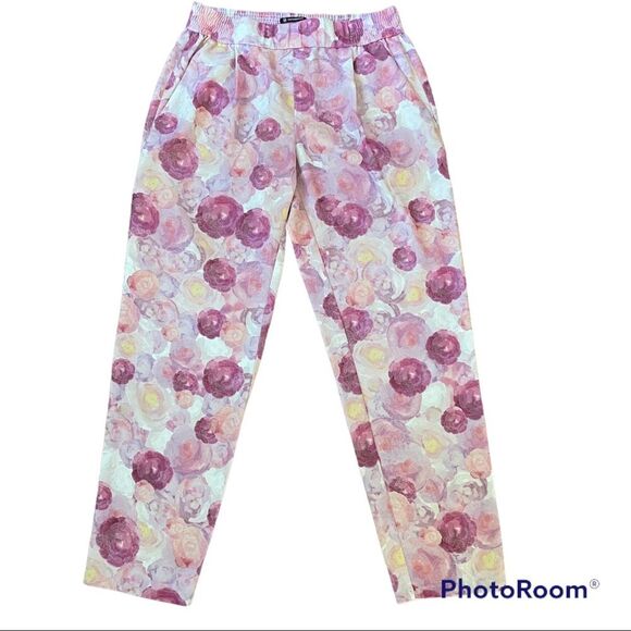 Victorinox Swiss Army Pink Floral Elastic Waistband Joggers Size Large - Picture 3 of 10